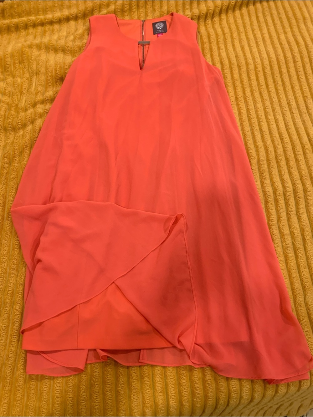 Vince Camuto Coral Layered Midi Dress